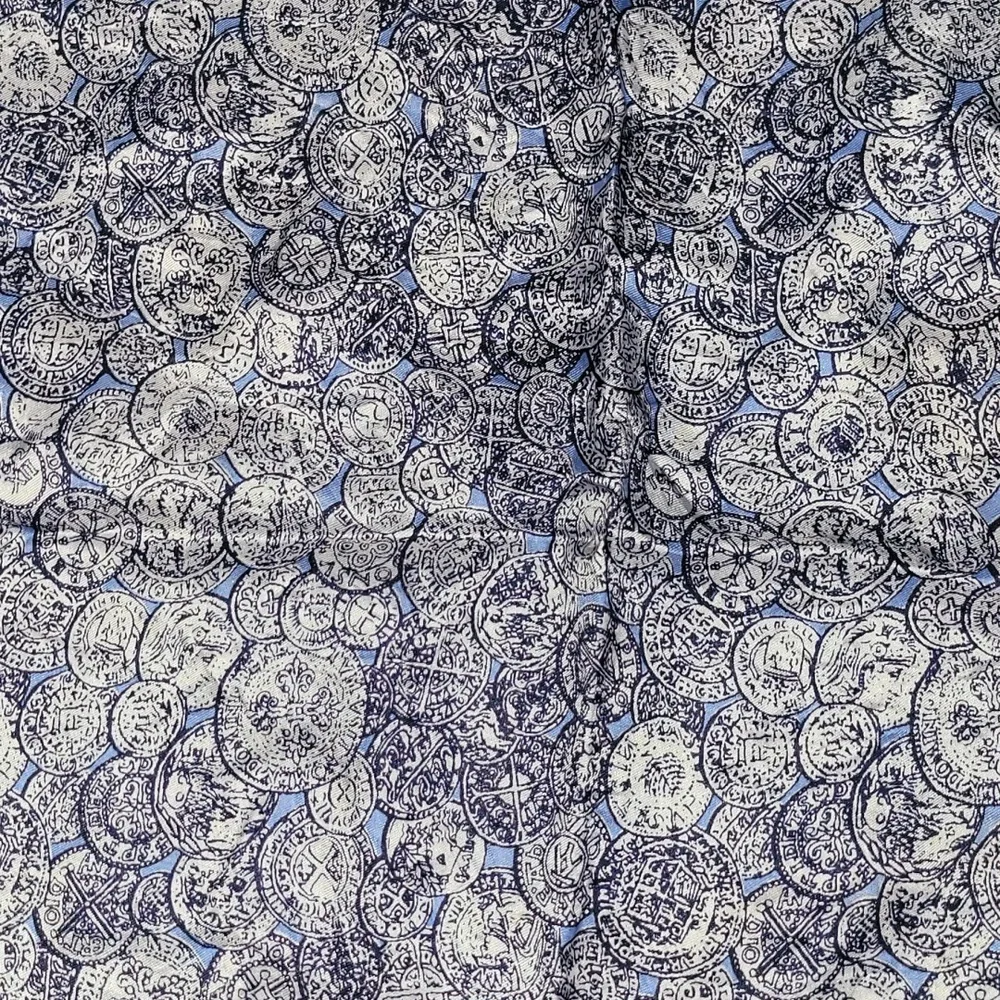 Vintage 1950’s BROOKE CADWALLADER SILK Scarf "Coins" - Picture 4 of 5